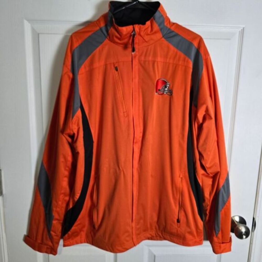 Cleveland Browns Antigua Windbreaker-Orange-Men's L‎